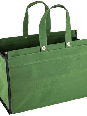 Sacola reutilizável de lona grande verde claro lisa