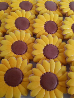 Biscoitos decorados girassol