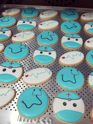 Biscoitos decorados medicina médico
