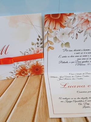 Convite casamento promoção terracota
