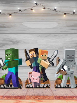 Minecraft displays kit com 6 peças