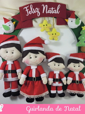 Guirlanda de porta família - natal