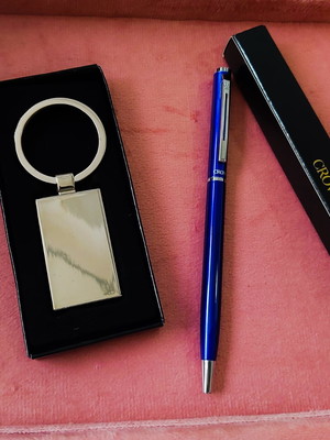 Kit gravação e foto gravação - caneta crown + chaveiro inox