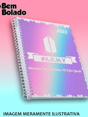 Agenda 2022 bts army com capa colorida personalizada