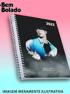 Agenda 2022 jin bts capa fundo estrelado personalizada
