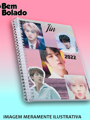 Agenda 2022 jin bts capa com colagem de fotos personalizada