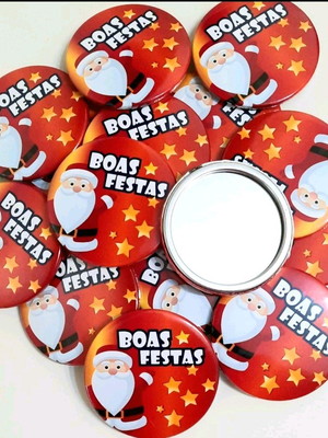 Espelhinho de bolsa - natal - 55 mm