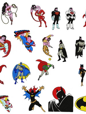 Matriz de bordado coleção batman e superman pes jef dst xxx