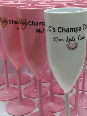 Taça de acrilico champanhe 170ml personalizada