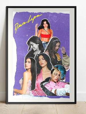 Quadro placa mdf poster dua lipa