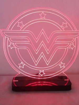 Luminária de mesa mulher maravilha - vermelha - heroína
