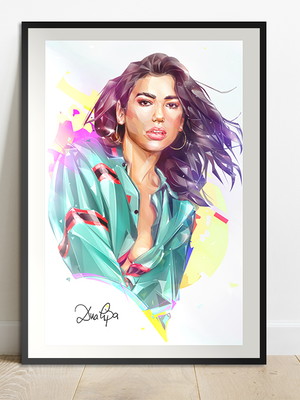 Quadro placa mdf poster dua lipa