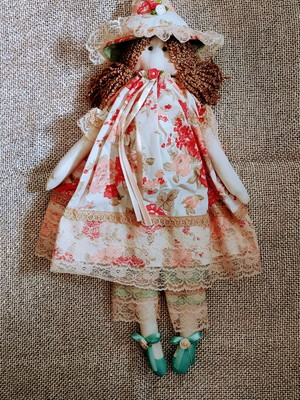 Boneca de pano shabby chic-