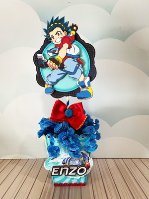 Cachepô com topper beyblade