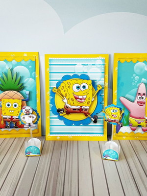Forminha e topper de doce bob esponja