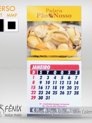 Mini calendário comercial personalizado mmt