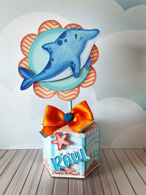 Cachepô com topper fundo do mar