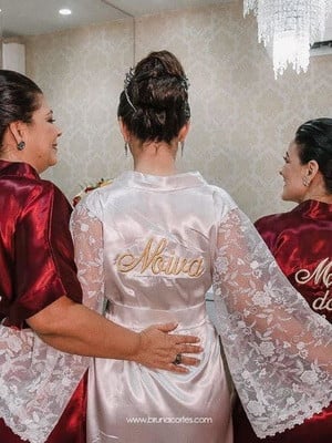 1 noiva manga de renda +9 robes simples + 1 robe infantil