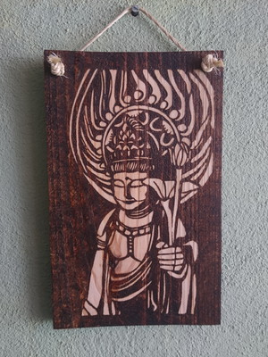 Kannon bosatsu, kuan yin, avalokitesvara- quadro madeira