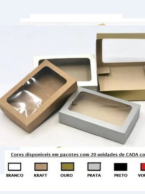 20 caixas com visor 24comp x19larg x4.5 alt pcte com uma cor