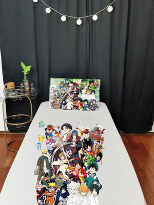 Cama posta quarto infantil lençol solteiro nerd geek anime
