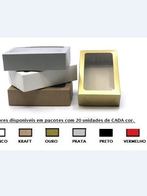 20 caixas com visor: 19x12x5 pct com uma cor a escolher