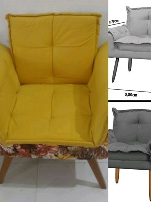 1 capa poltrona em tecido linho