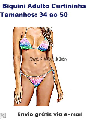 Molde modelagem biquini feminino curtininha