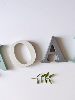 Letra com nome em mdf personalizado tons neutros - 4 letras