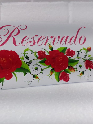 Placa reservado de mesa c/ 15 unidades