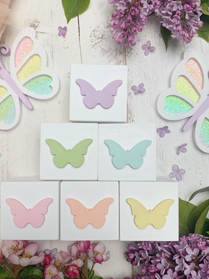 Cubo candy color borboleta - kit com 6 un