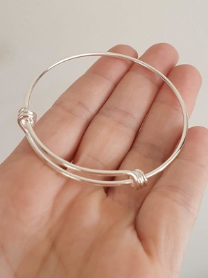 Pulseira aro tamanho 18.5cm banhado prata
