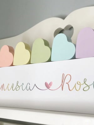 Kit coração em mdf candy color - kit com 6 und.