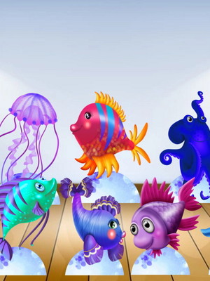 Fundo do mar displays kit com 5 peças