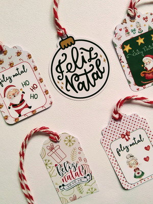 Tag de natal - kit com 50 unidades
