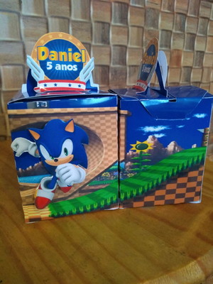 Kit com 5 caixa box - sonic
