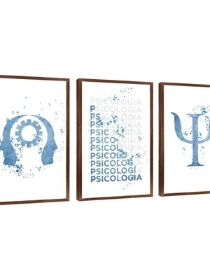 3 quadros decorativos consultório psicologia psiquiatrias