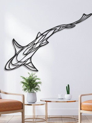 Quadro de parede vazado mdf 3mm tubarão 1.60mt
