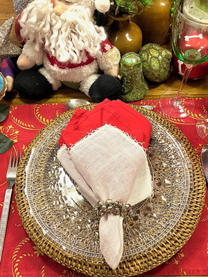 Porta guardanapo de guizo natal prateado