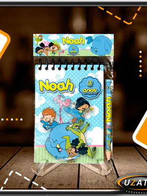Bloco personalizado com lapela e mini lápis - meu amigãozão