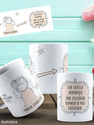 Caneca de cerâmica batizado