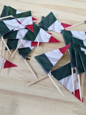 Itália bandeirinhas decorativas para salgadinhos 50 unidades