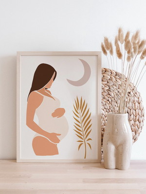 Quadro decoração boho moderno gravida esperando bebe