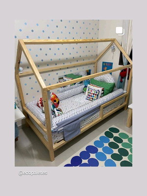 Cama casinha solteiro pinus eco