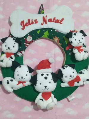 Guirlanda cachorrinho de natal