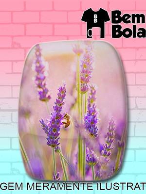 Mousepad flor lavanda abelha com apoio personalizado