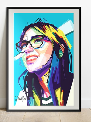 Quadro placa mdf pop art colorido dua lipa
