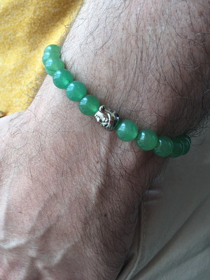 Pulseira de quartzo verde com buda