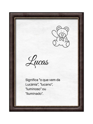 Quadro minimalista nomes bíblicos de bebês "lucas"