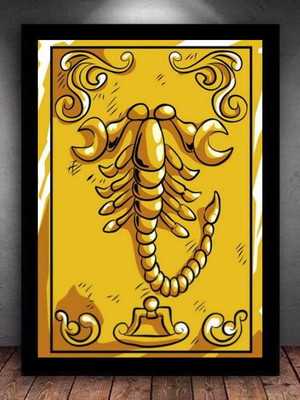 Quadro decorativo armadura escorpião cavaleiros do zodíaco